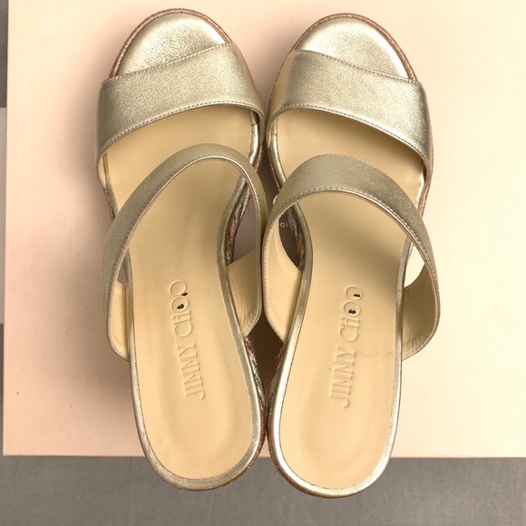 Jimmy Choo Metallic Parker Wedge Sandal - Picture 5 of 7